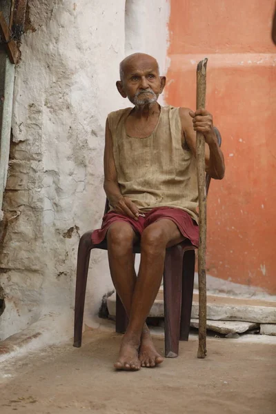Indian Old Man Home Hyderabad India 2Nd Aug 2022 — Stock fotografie