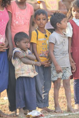 Indian poor Mother and child watching Hyderabad India 2nd Aug 2022