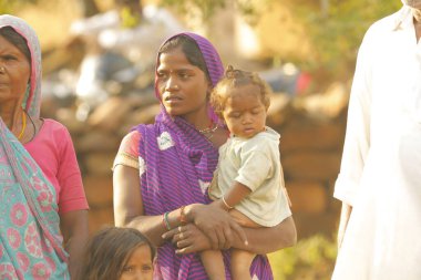Indian Mother and child watching Hyderabad India 2nd Aug 2022