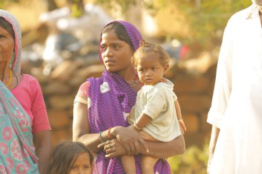 Indian Mother and child watching Hyderabad India 2nd Aug 2022