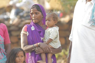 Indian Mother and child watching Hyderabad India 2nd Aug 2022