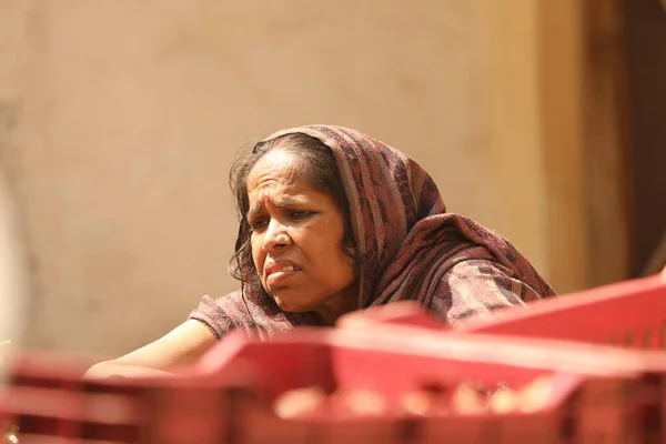 Indian Old Women Road Hyderabad India 15Th Aug 2022 — Stock Photo, Image