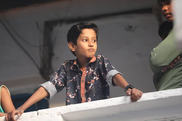 Young Indian Boy Waching Hyderabad India 2Nd Aug 2022 — Zdjęcie stockowe