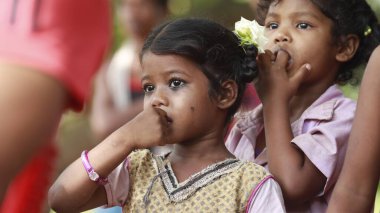 Young Indian Girl waching Hyderabad India 15th Aug 2022