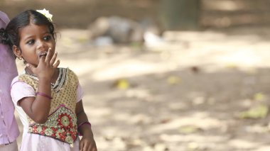 Young Indian Girl waching Hyderabad India 15th Aug 2022