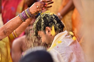 Geleneksel Hindu düğün töreni Hyderabad Hindistan 11 Ekim 2022