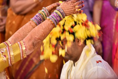 Geleneksel Hindu düğün töreni Hyderabad Hindistan 11 Ekim 2022