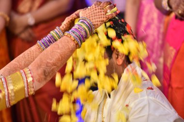 Geleneksel Hindu düğün töreni Hyderabad Hindistan 11 Ekim 2022