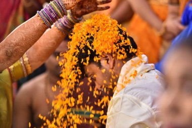 Geleneksel Hindu düğün töreni Hyderabad Hindistan 11 Ekim 2022