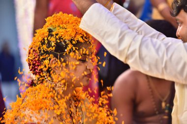 Geleneksel Hindu düğün töreni Hyderabad Hindistan 11 Ekim 2022