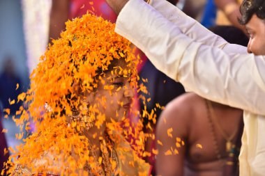 Geleneksel Hindu düğün töreni Hyderabad Hindistan 11 Ekim 2022