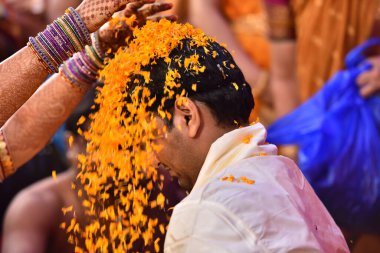 Geleneksel Hindu düğün töreni Hyderabad Hindistan 11 Ekim 2022