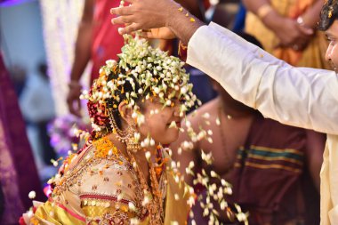 Geleneksel Hindu düğün töreni Hyderabad Hindistan 11 Ekim 2022