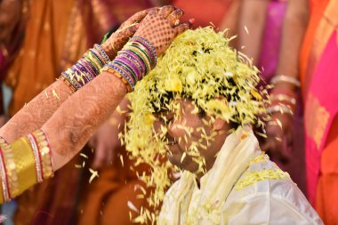 Geleneksel Hindu düğün töreni Hyderabad Hindistan 11 Ekim 2022