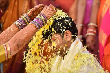 Geleneksel Hindu düğün töreni Hyderabad Hindistan 11 Ekim 2022