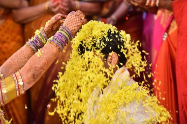 Geleneksel Hindu düğün töreni Hyderabad Hindistan 11 Ekim 2022