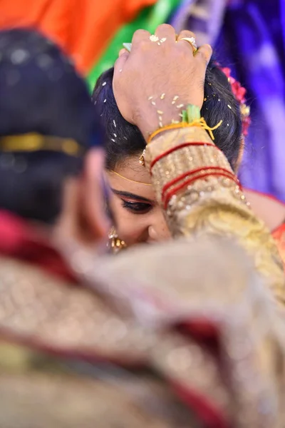 Traditionele Hindoe Huwelijksceremonie Hyderabad India Okt 2022 — Stockfoto
