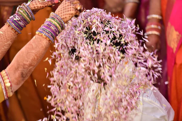 Traditionelle Hinduistische Hochzeitszeremonie Hyderabad Indien Oktober 2022 — Stockfoto