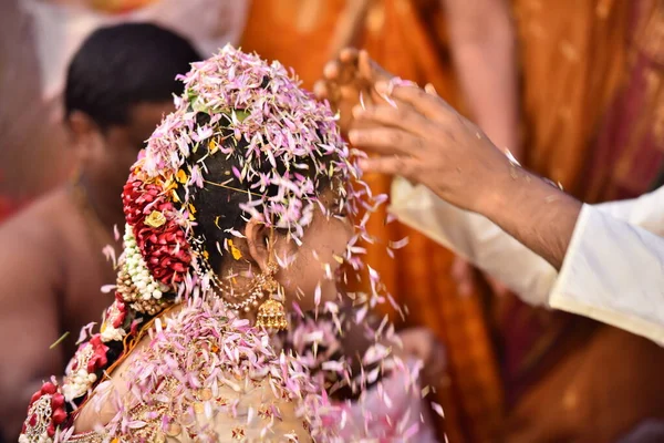 传统印度教婚礼2022年10月11日印度海得拉巴 — 图库照片