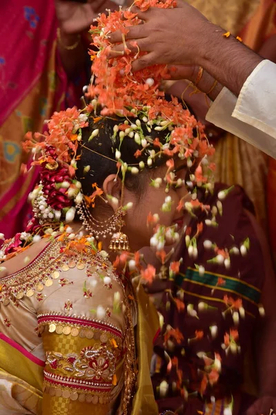 传统印度教婚礼2022年10月11日印度海得拉巴 — 图库照片