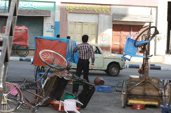 Pessoas Pobres Mercado Rua Hyderabad Índia 25Th Aug 2022 — Fotografia de Stock