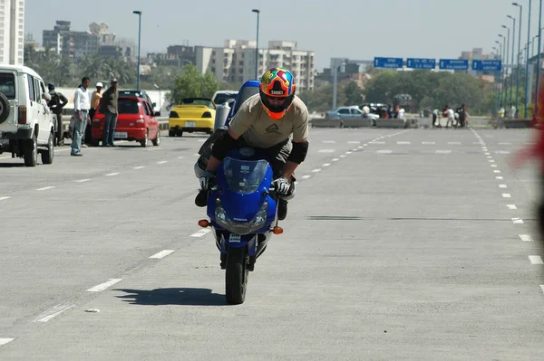 Motor Bike Riders City Road Hyderabad India 25Th Aug 2022 — Stock Photo, Image