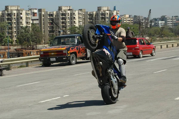 Motor Bike Riders Stad Road Hyderabad India Augustus 2022 — Stockfoto