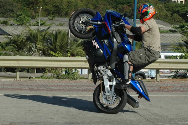 Motociclistas Cidade Road 25Th Aug 2022 Hyderabad Índia — Fotografia de Stock