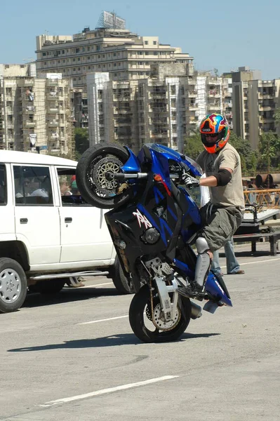 Motociclistas Cidade Road 25Th Aug 2022 Hyderabad Índia — Fotografia de Stock