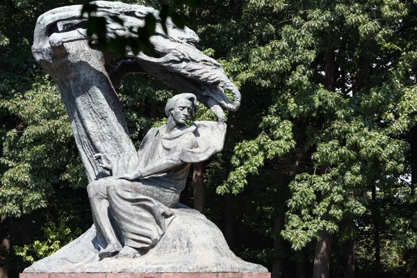 Μνημείο Fryderyk Chopin Στο Πάρκο Lazienki Βαρσοβία Φωτογραφία Αρχείου
