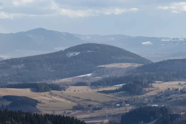Vista Dos Sudetes Rudawy Janowickie Montanha Sokolik — Fotografia de Stock