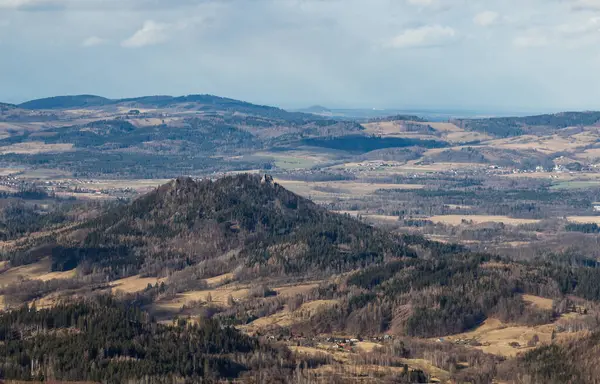 Pohled Sudety Rudawy Janowickie Sokolik Mountain — Stock fotografie