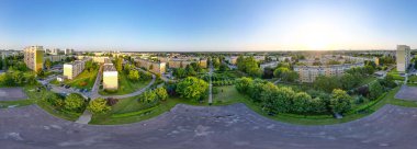 View at Pabianice city from drone