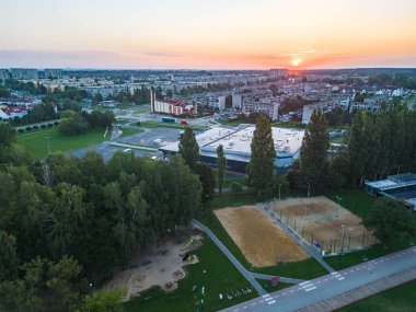 View at Pabianice city from a drone