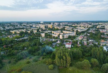 View at Pabianice city from a drone