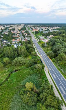 View at Pabianice city from a drone