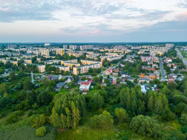 View at Pabianice city from a drone