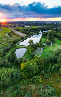 Public park called Lewityn in Pabianice City - view from drone