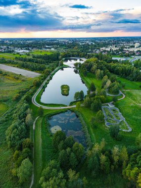  Public park called Lewityn in Pabianice City - view from drone