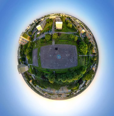 View at Pabianice city from a drone