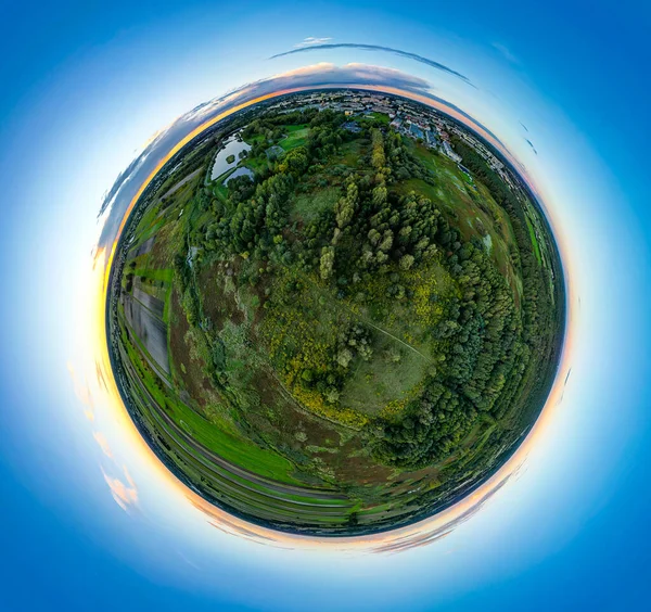 Public Park Called Lewityn Pabianice City View Drone — Zdjęcie stockowe