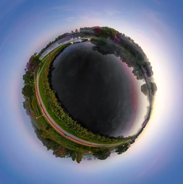 Public Park Called Lewityn Pabianice City View Drone — Fotografia de Stock