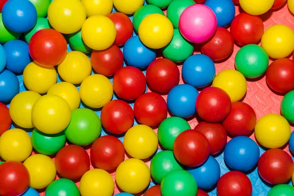 Texture Fond Boules Plastique Multicolores Piscine Avec Nombreuses Boules — Photo