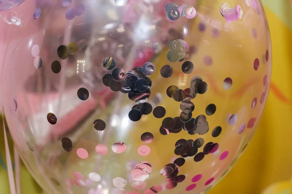 Globos Transparentes Con Confeti Para Celebraciones Globo Confeti Transparente Relleno —  Fotos de Stock