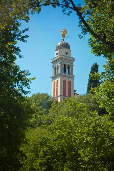 Bell tower with angel in Udine — Stock Photo, Image