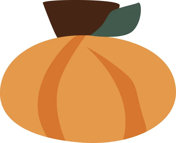 Оранжевая Тыква Осенний Урожай Векторный Рисунок Изолировать Белом Фоне — стоковый вектор