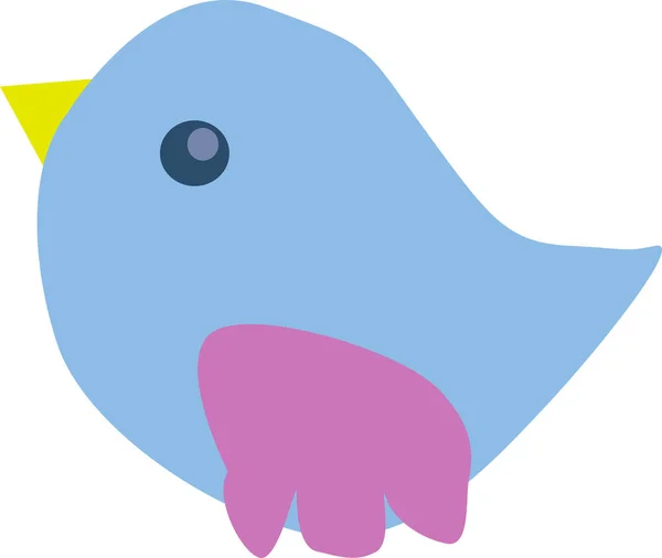 Pássaro Azul Desenhos Infantis Clipart Vetorial Isolado Fundo Branco — Vetor de Stock