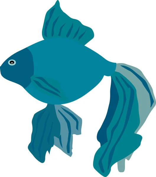 Риба Красивим Хвостом Акваріумний Орендар Векторний Малюнок Ізольований Білому Тлі — стоковий вектор