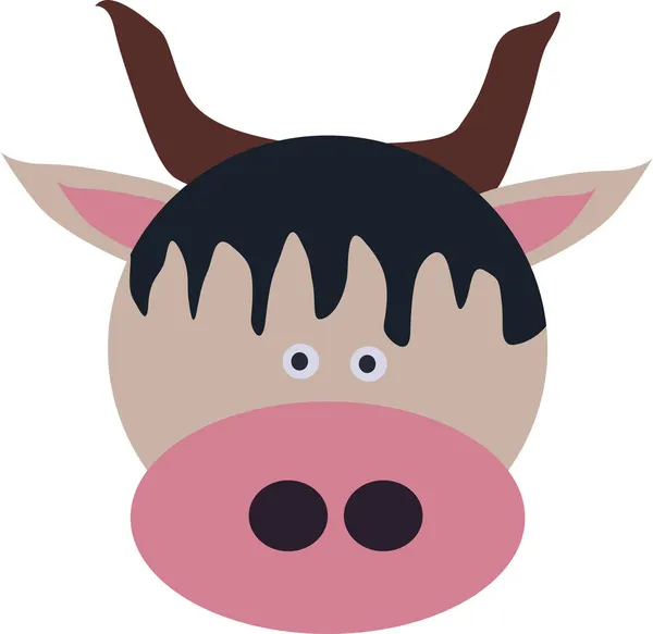 Lindo Animal Toro Mamífero Símbolo Año Nuevo Vector Ilustración Aislar — Vector de stock