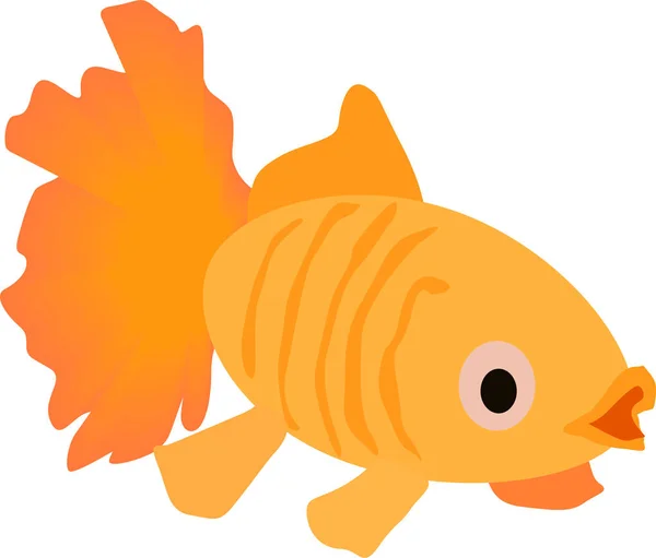 Риба Красивим Хвостом Акваріумний Орендар Векторний Малюнок Ізольований Білому Тлі — стоковий вектор